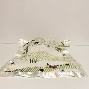 Little Unicorn Barnyard Friends Security Blanket Baby Lovey Muslin Satin Trim